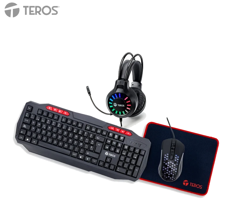 Kit Gamer 4 En 1 Teclado + Mouse + Auriculares + Mousepad Teros Te-5016s