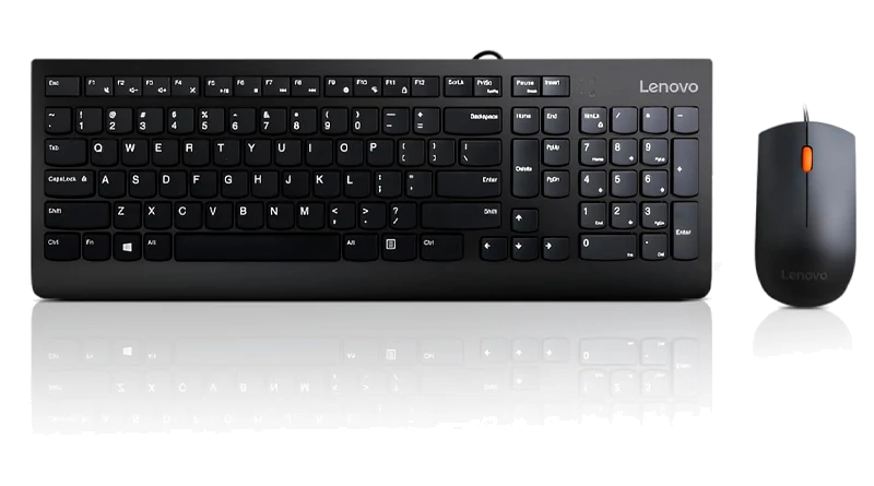 Kit Combo Teclado + Mouse Lenovo 300, Interfaz Usb, Ambidiestro, Diseño Elegante.