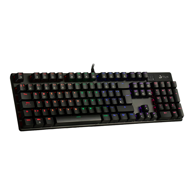 Teclado Mecánico Te-4068g, Retroiluminación Rainbow, Usb 2.0, Español, Color Negro