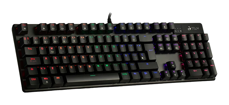 Teclado Mecánico Te-4068g, Retroiluminación Rainbow, Usb 2.0, Español, Color Negro