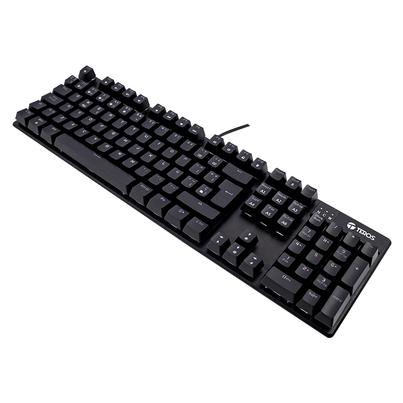 Teclado mecánico TE-4068G, retroiluminación rainbow, USB 2.0, español, color negro