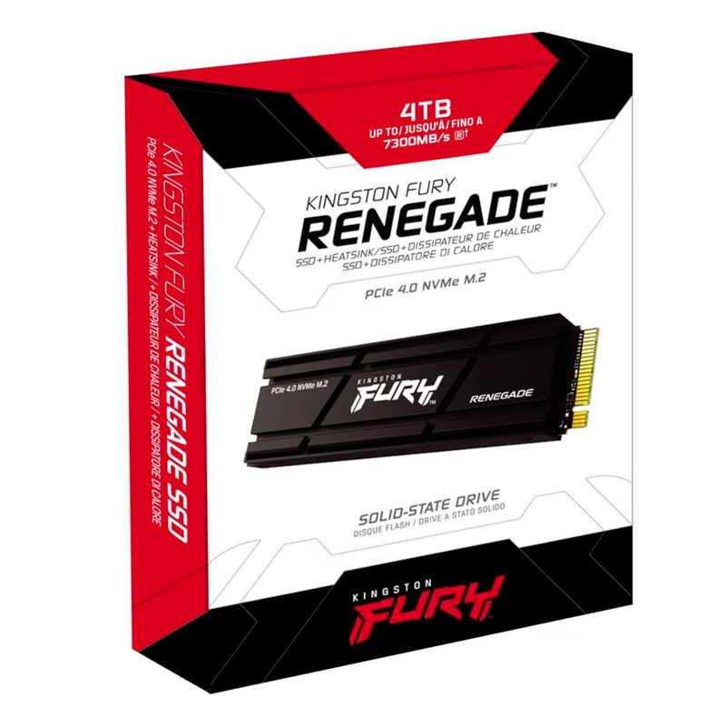 Unidad en estado solido Kingston FURY Renegade 4TB, M.2 2280 PCIe 4.0 x4 NVMe.