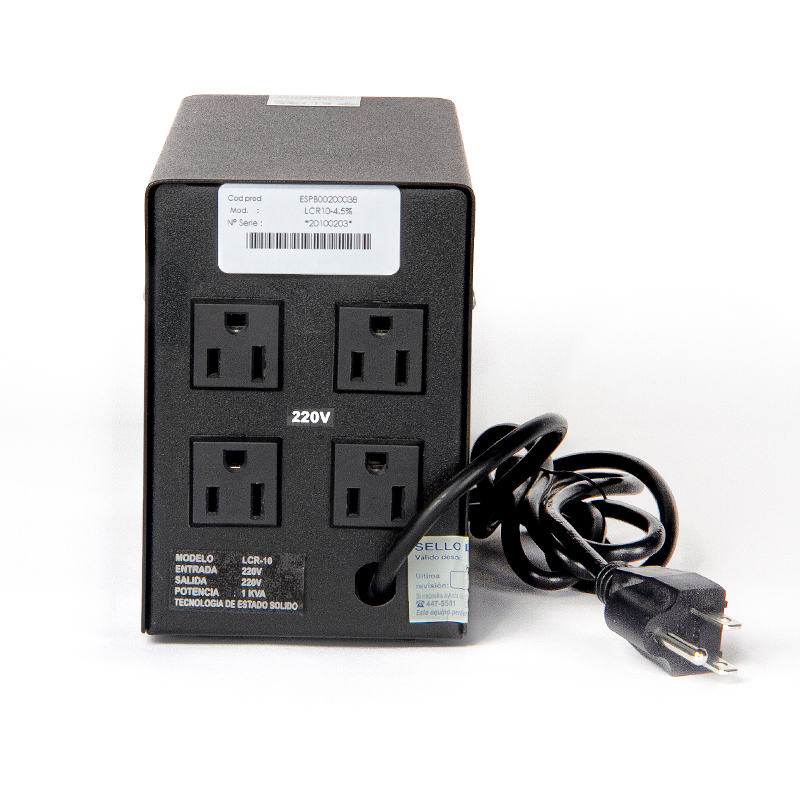 Estabilizador Monofasico ELISE IEDA PODER SAFE, LCR15-4.5% Solido, 1.5kVA, 220VAC, 4 Tomas