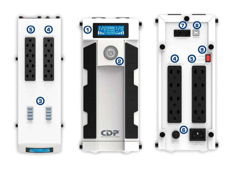 Ups Interactivo Cdp (chicago Digital Power) Gsmart 1516i, 1500va/900w — vista 2