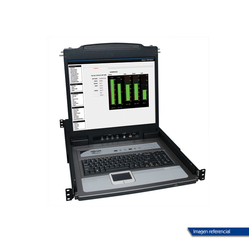 Consola Kvm Tripplite Para Instalación En Rack De 1u De 8 Puertos Con Lcd De 19".