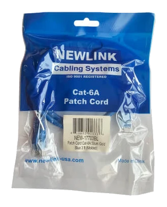 Patch Cord Cat6a 3 Pies Azul