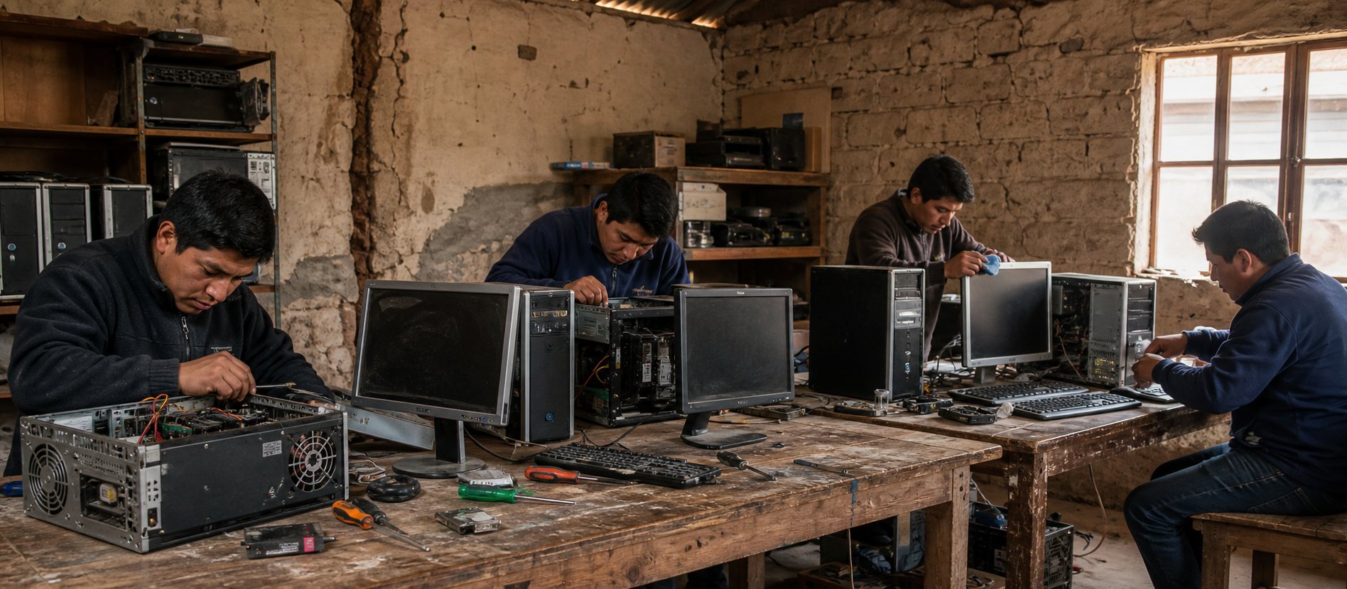 Taller de repotenciación de computadoras usadas para colegios
